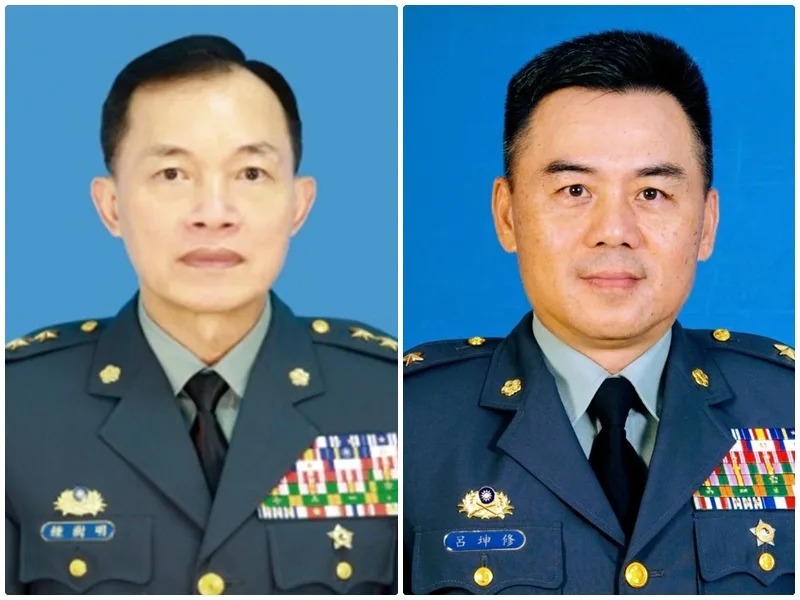 國防部14日表示，陸軍司令鍾樹明（左）上將將接任副部長一職；而陸軍司令一職，則由陸軍副司令呂坤修（右）中將升任，並晉任為二級上將。 圖：國防部提供