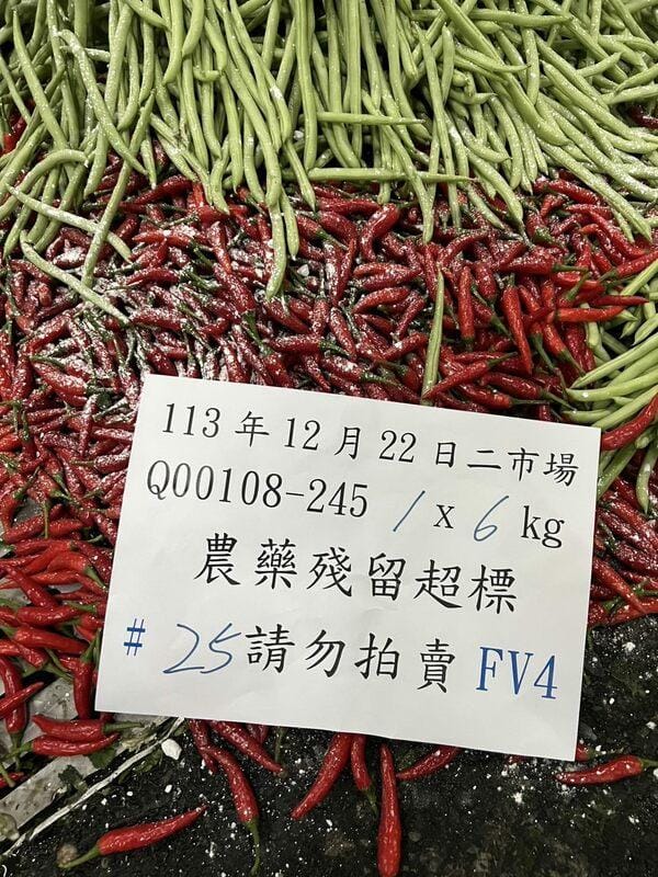 市場處表示，抽驗後不合格之蔬果須經取樣抽驗合格後，才得以拍賣，若檢驗不合格將報廢銷毀。 圖：台北市市場處／提供
