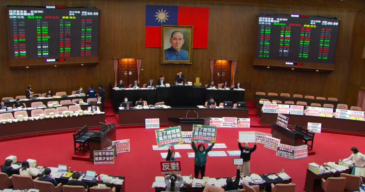 《14年度中央政府總預算在藍白兩黨的主導下，總共被刪減約2975億元，以及凍結約2600億元。 圖：翻攝自國會頻道