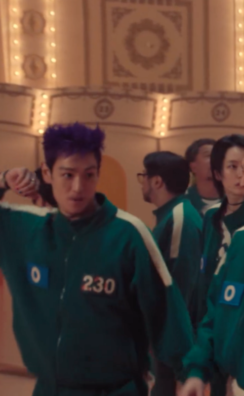 T.O.P跳起了疑似BIGBANG歌曲《Bang Bang Bang》的舞蹈。 圖：翻攝自魷魚遊戲IG