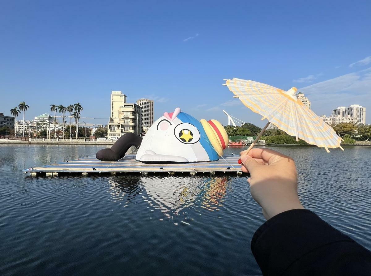 曬日光浴的魚頭君。 圖：台南市政府觀光旅遊局／提供