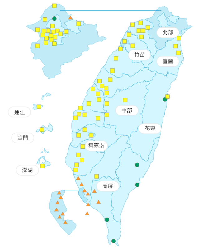 環境部發布各地空氣品質概況。 圖：環境部提供