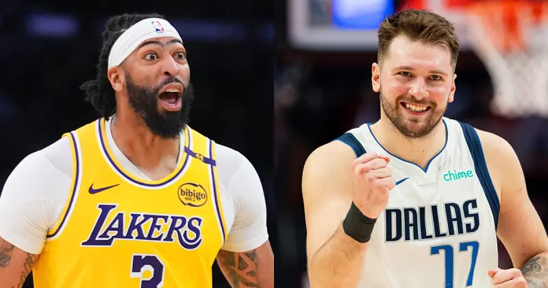 ▲達拉斯獨行俠主將Luka Doncic（右）被交易至洛杉磯湖人，並從中換來Anthony Davis。（圖／美聯社／達志影像）