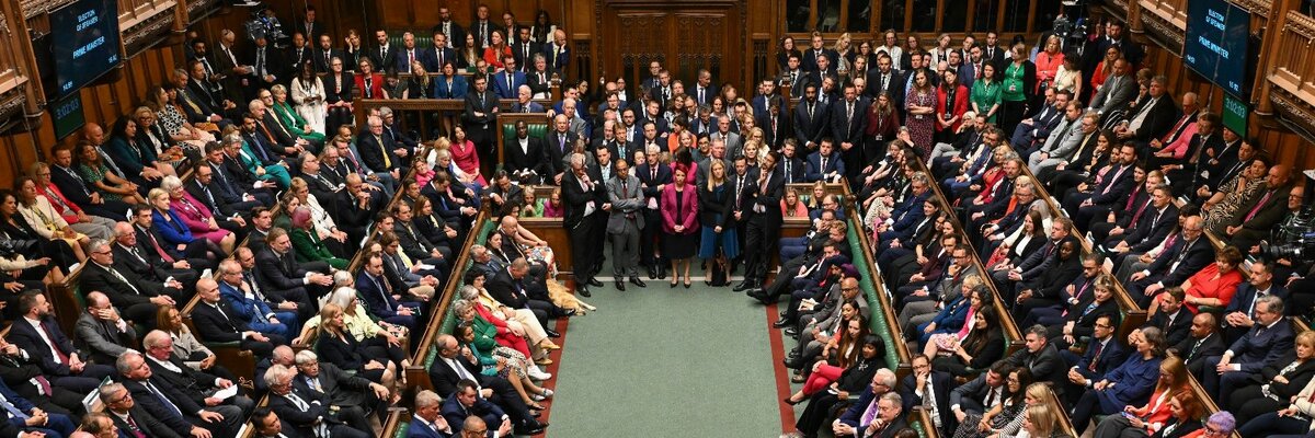 英國下議院一旦立即改選，任何政黨都將無法過半 圖：翻攝自英國下議院的Ｘ