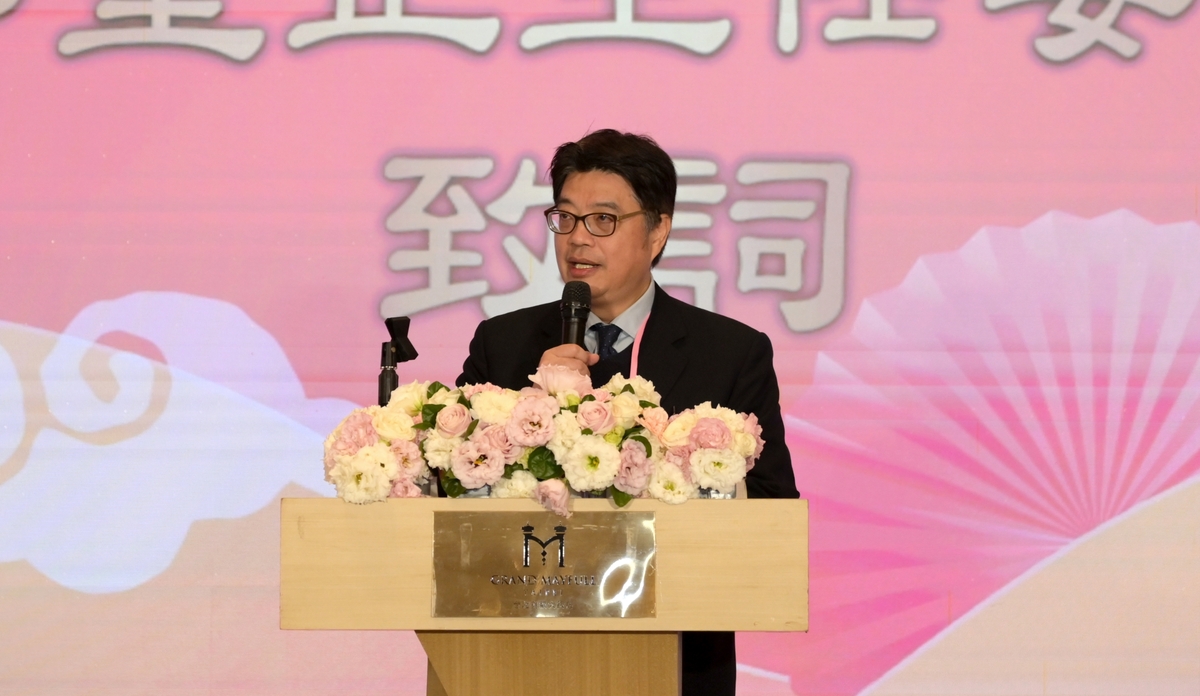 大陸委員會主委邱垂正今（3）日在「2025大陸台商春節活動」致詞。 圖：陸委會提供