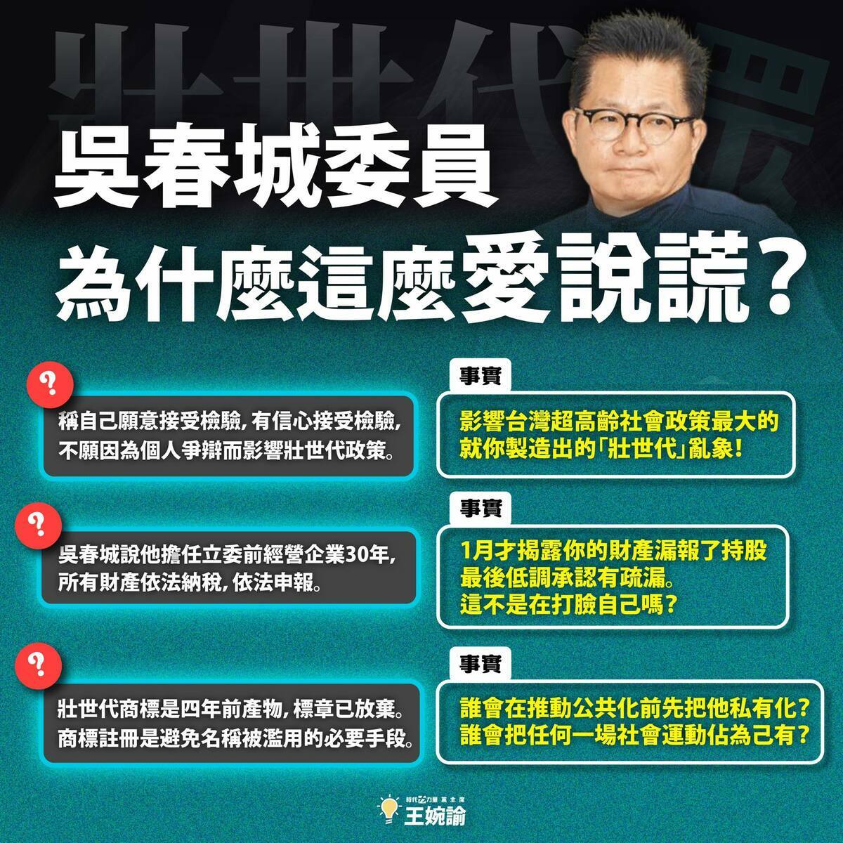 北檢立案偵辦壯世代，吳春城發表聲明後，時代力量提出三點聲明打臉，並批評愛說謊。 圖：時代力量提供