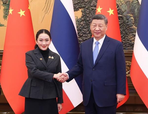 習近平6日會晤泰國總理貝東丹。 圖：翻攝中國外交部（資料照）