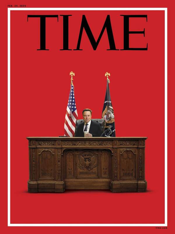 「時代雜誌」最新一期封面為全球首富馬斯克。 圖:取自x.com/TIME