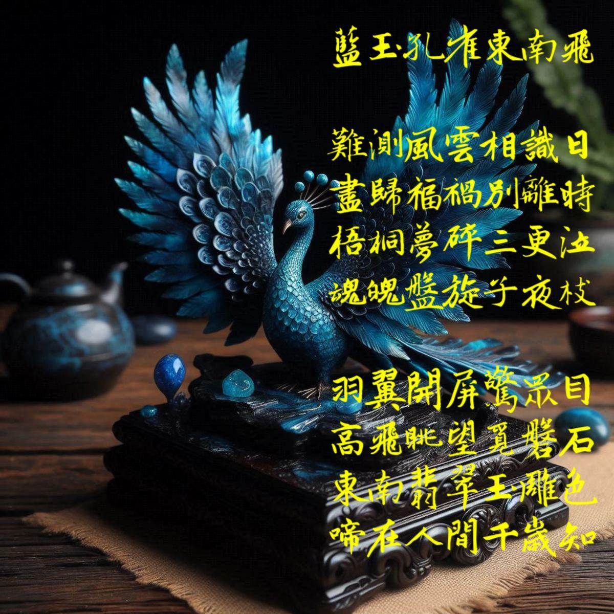 詩，藍玉孔雀東南飛 圖：黃吉川提供