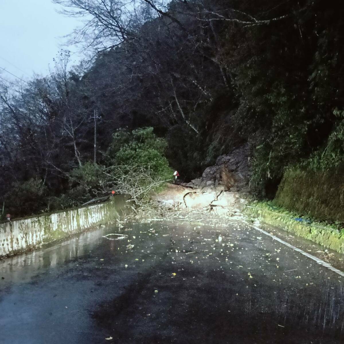 交通部公路局表示，關山工務段派遣廠商機具搶修，預估今日午後搶通開放通行。 圖：交通部公路局／提供