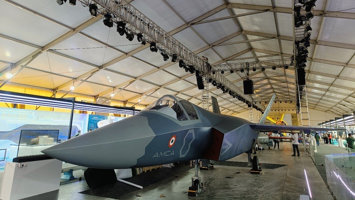 第15屆印度航展上公開的AMCA戰鬥機全尺寸模型。 圖：截自「x」@muki46