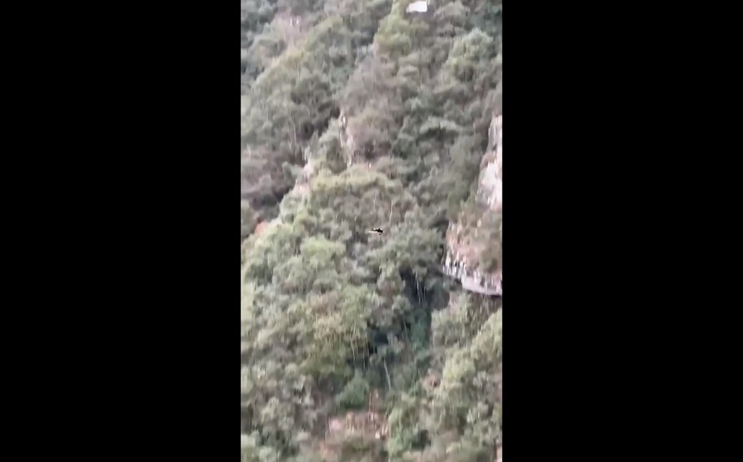 (影) 驚悚奪命瞬間！ 浙江龍灣潭景區停電 2遊客懸半空中後直墜山谷