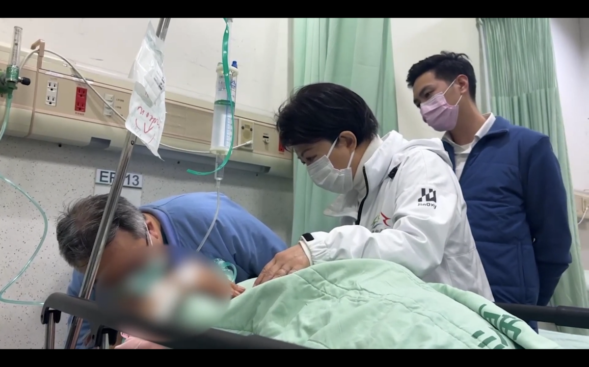 台中氣爆 一家四代7口2死5輕重傷 盧秀燕趕赴林新醫院探視阿祖