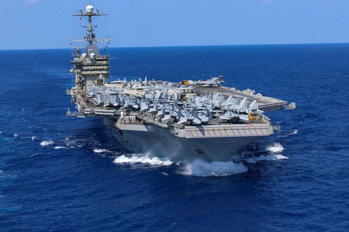 美軍航空母艦哈里·S·杜魯門號（CVN-75）。 圖:翻攝自X帳號@TheWesternIntel