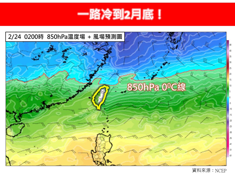 林得恩表示，未來兩週天氣主要受冷氣團接近影響，在乾冷和濕冷兩種天氣型態間交互輪替。 圖：翻攝自林得恩臉書