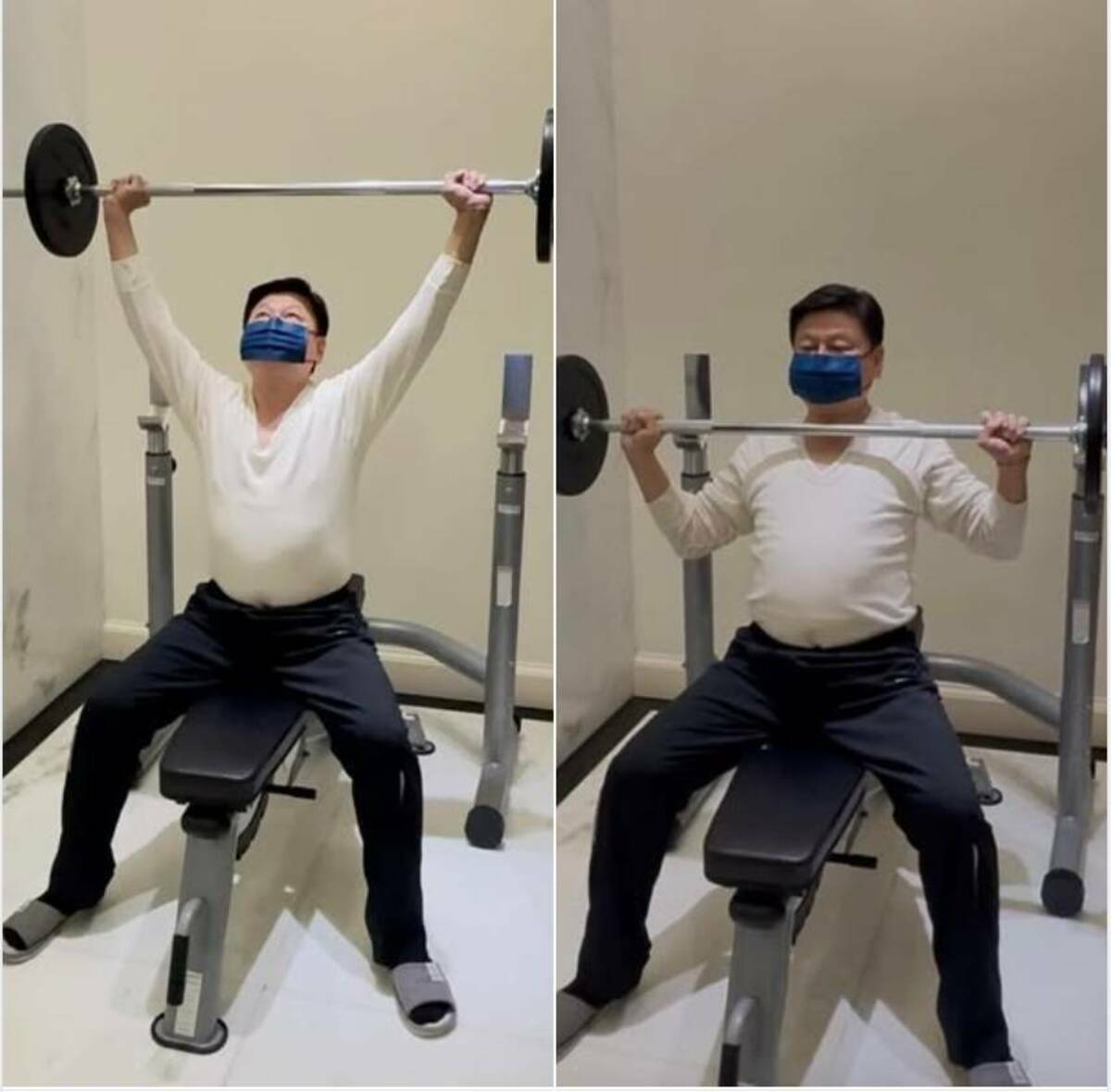 傅崐萁曬出健身照，說在家休養，八炯公布傅赴香港航班資訊，大嗆「難道我們跟團過去的內應瞎了？」 圖：擷自傅崐萁臉書