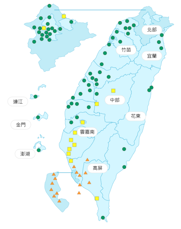 環境部發布各地空氣品質概況。 圖：環境部提供