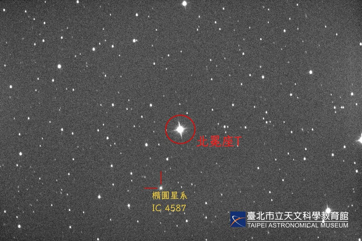 台北市立天文館表示，北冕座T星可能在今年3到6月間突然爆發，成為比北極星還亮的2等星。 圖：台北市立天文館／提供