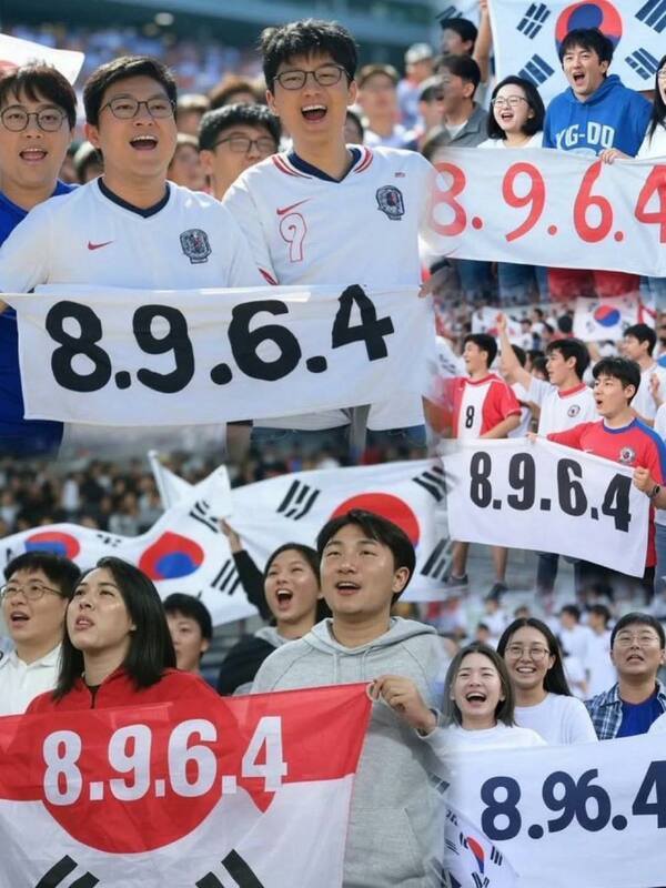 報導指南韓球迷準備了大量的「8964」等中國敏感標語，準備「回敬」中國，讓中國官員高度緊張。 圖：翻攝矢板明夫臉書