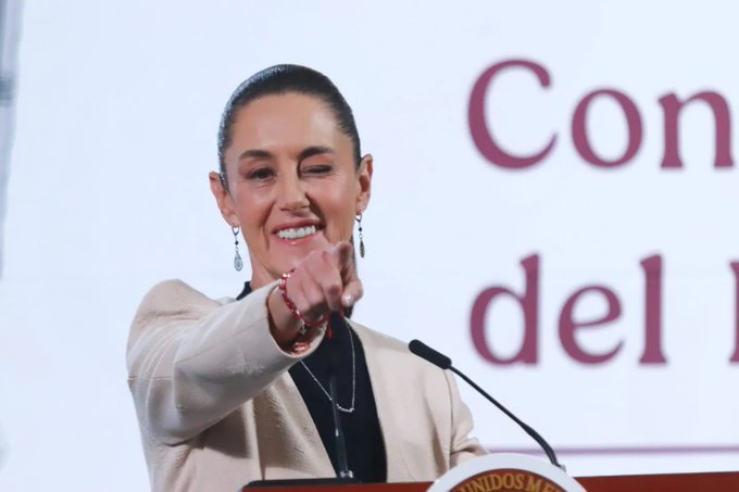 墨西哥總統克勞迪婭·謝因鮑姆 (Claudia Sheinbaum) 起訴 Google 將墨西哥灣更名為美國灣。 圖:擷自X帳號@WintersPolitics