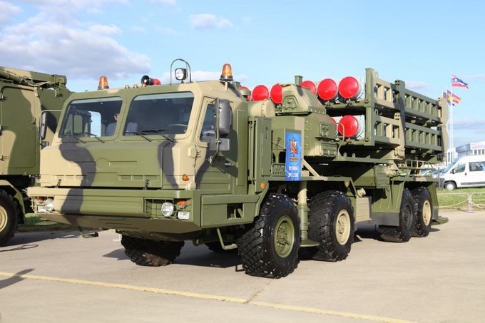 俄羅斯最新型中程防空系統S-350「勇士」（Vityaz）。 圖： X @Jamie04381095