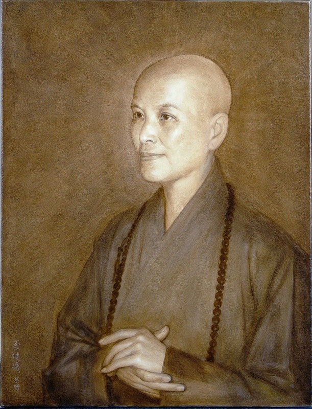 大林慈濟醫院佛陀問病圖遭剽竊引關注，原創畫家李健儀透過釋昭慧首揭20年前與證嚴法師共同創作過程，並透露證嚴曾觀其修畫長達1小時。 圖：取自釋昭慧 臉書專頁