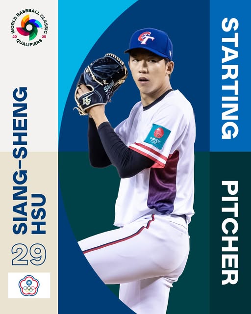 世界棒球經典賽資格賽（WBCQ）台灣今天擊敗南非搶首勝，明天派出全隊年紀最小19歲旅日投手徐翔聖先發對目前全勝的尼加拉瓜。 圖:翻攝自WBCQ 世界棒球經典賽資格賽臉書