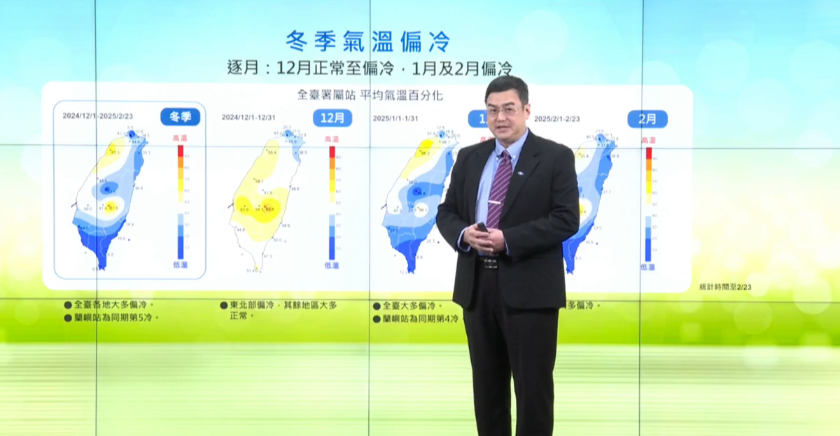 中央氣象署今日召開記者會說明過去一季氣候特徵。 圖：翻攝自中央氣象署臉書