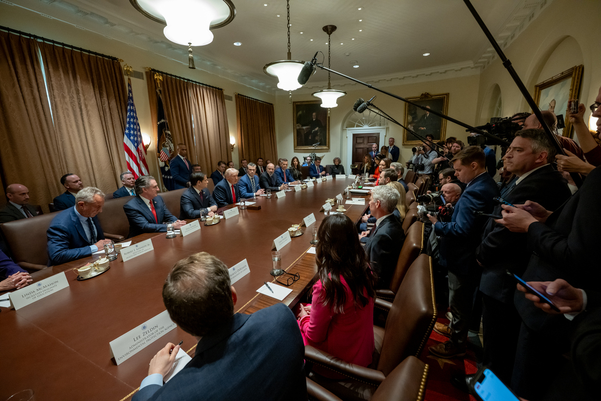 川普的首次內閣會議。 圖:翻攝自X帳號@WhiteHouse