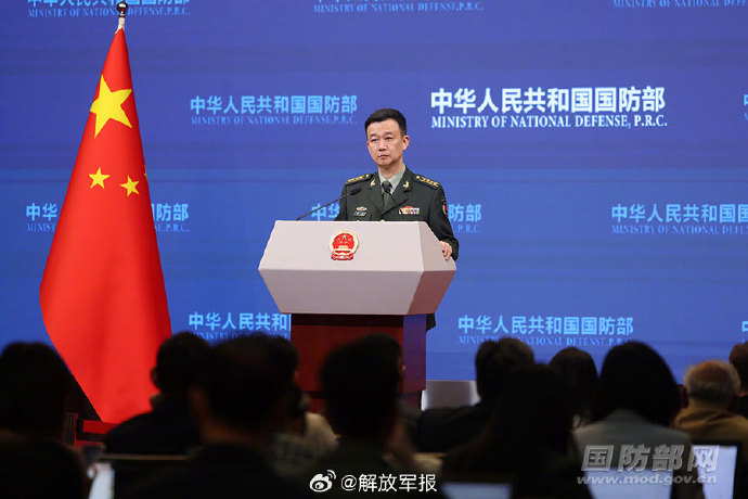 中國國防部發言人吳謙大校。 圖：翻攝「微博」@解放軍報