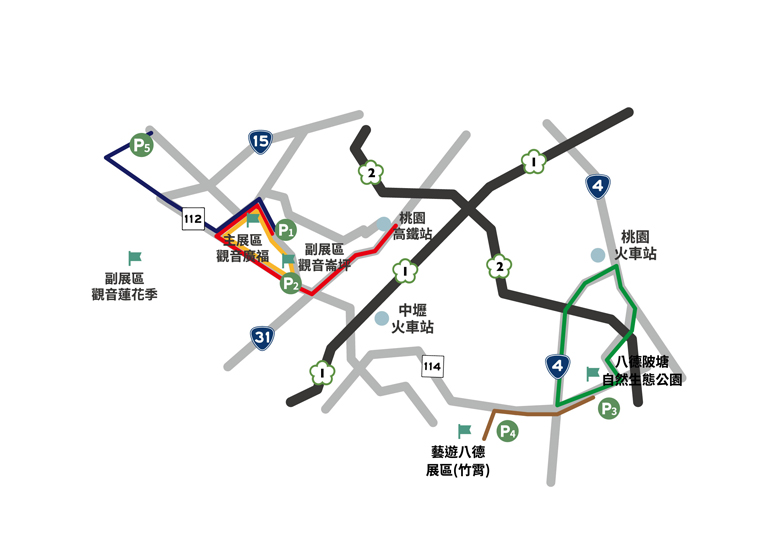 圖:桃園地景藝術節地理位置。 圖 : 桃園縣政府/提供