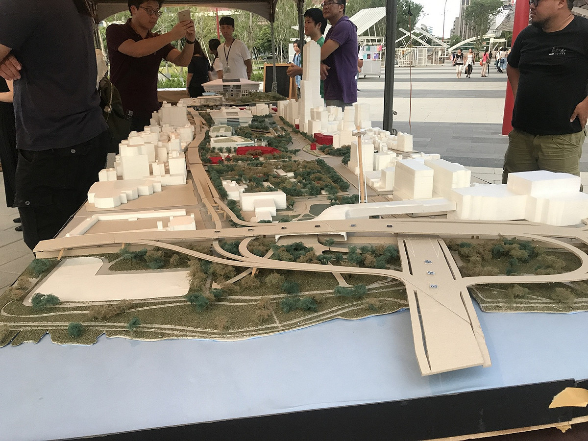 台北市西區門戶規劃的大綠地模型。 圖 : 台北市政府/提供