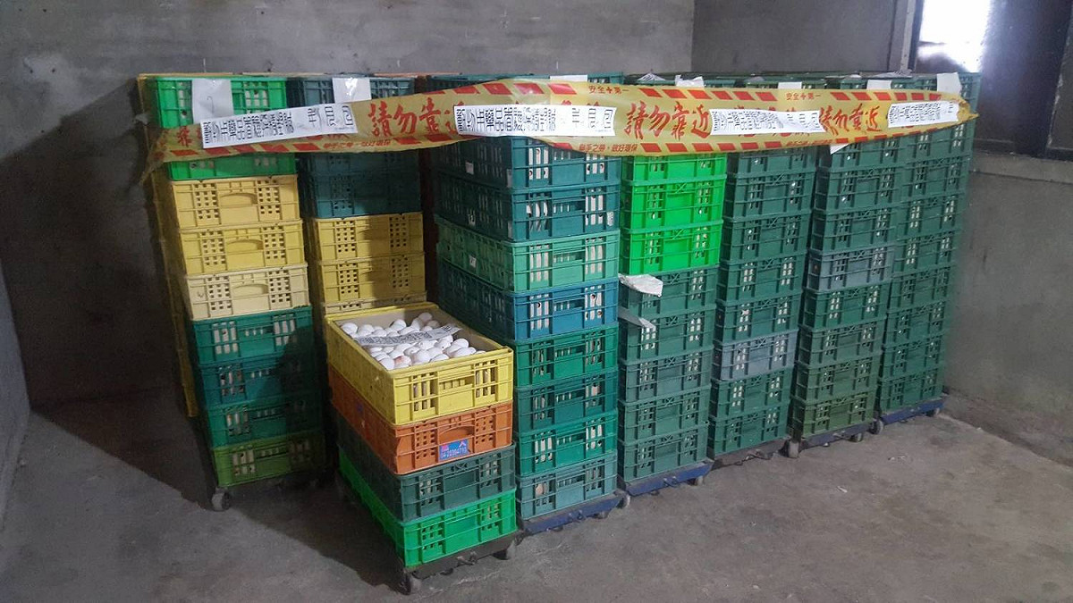 台中市高昇畜牧場雞蛋驗出芬普尼殘留，市府依規銷毀並持續追蹤。 圖：台中市衛生局提供