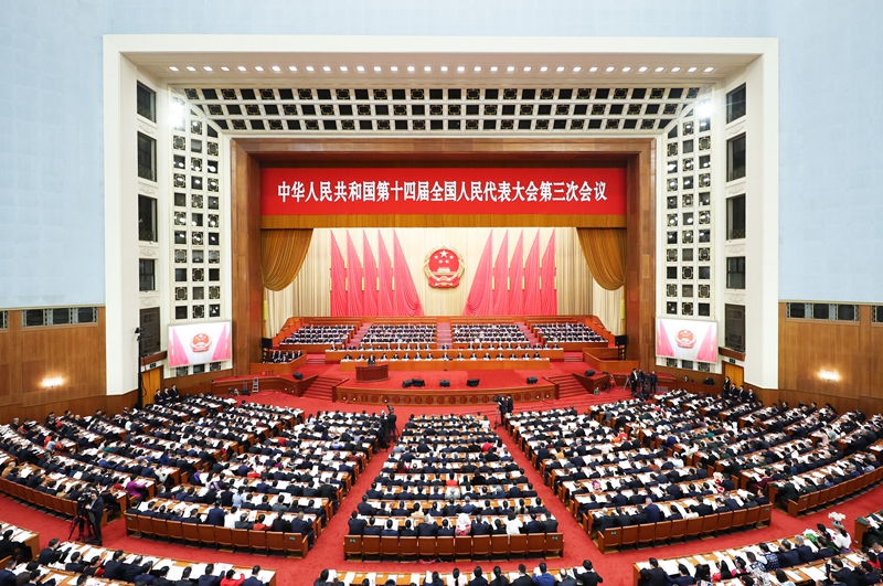 第14届全國人民代表大會第3次會議在北京人民大會堂舉行。 圖：翻攝自中國政府網