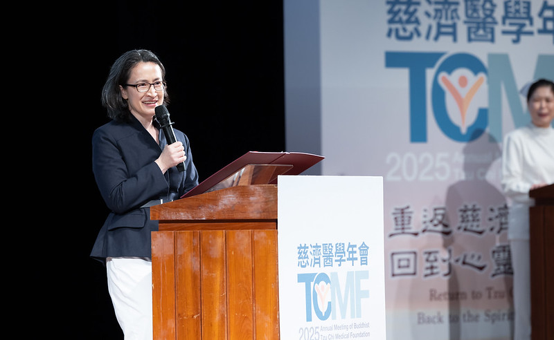 蕭美琴出席慈濟醫學年會，肯定慈濟引領台灣醫學持續進步。 圖：總統府/提供