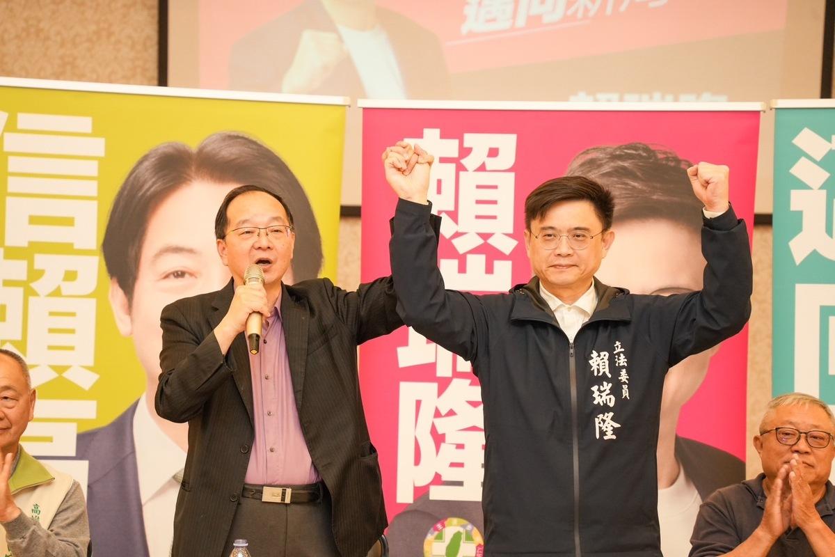 王瑞德(左)南下力挺賴瑞隆(右)參選高雄市長。 圖：賴瑞隆團隊/提供