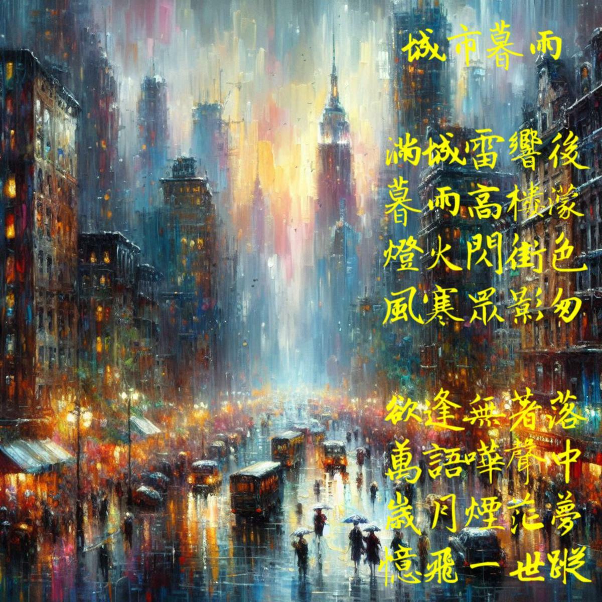 詩城市暮雨。 圖：黃吉川／提供