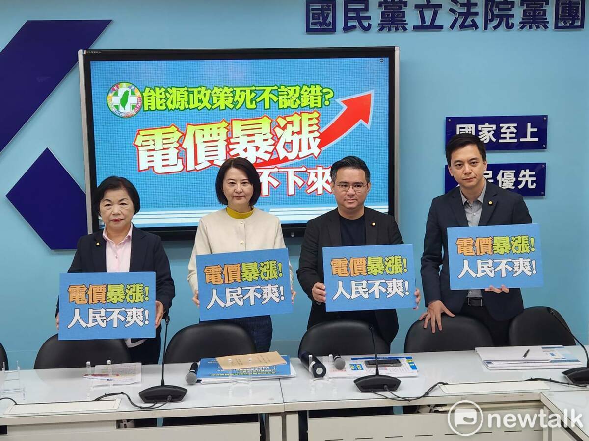 國民黨團召開記者會，再次喊話民進黨政府調整能源政策。 圖：黃建豪/攝