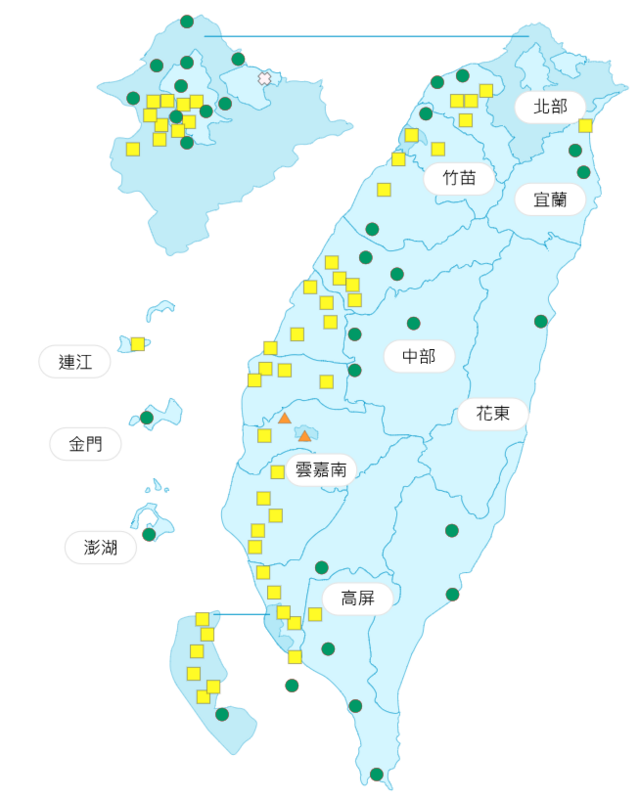環境部公布各地空氣品質概況。 圖：環境部提供
