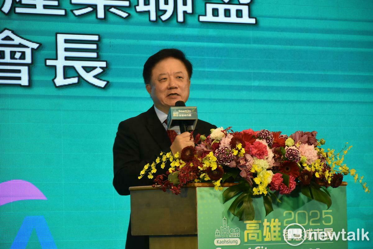 台灣智慧城市產業聯盟會長簡志誠致詞。 圖：孫家銘攝