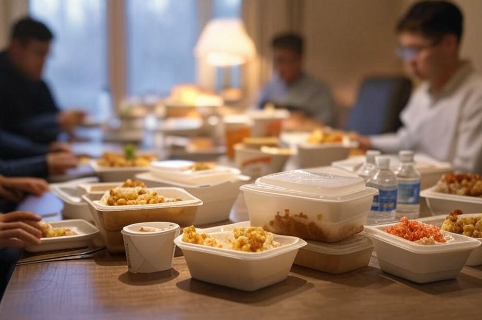 基因醫師張家銘指出，慢性發炎成為健康殺手，日常用品中的瓶裝飲料、外送食物塑膠盒、微波加熱餐盒等都是無形毒素，恐為隱形發炎因子。 圖：Ｇrok  AI生成 / 曾郡秋製