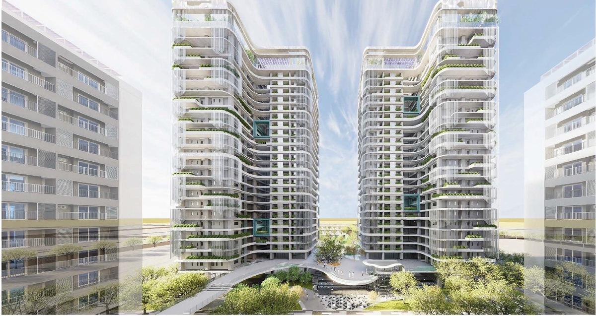 亞灣智慧公宅公辦都更案智慧公宅模擬圖。 圖：高雄市都發局/提供