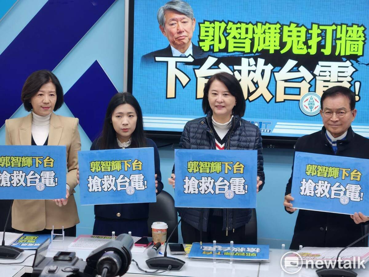 國民黨團召開記者會，再度要求經濟部長郭智輝請辭下台。 圖：黃建豪/攝