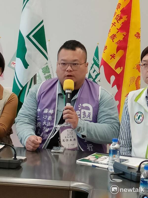 顏寬恒的表弟林宣宏擔任中二「解顏行動」罷團發言人。  圖：唐復年/攝