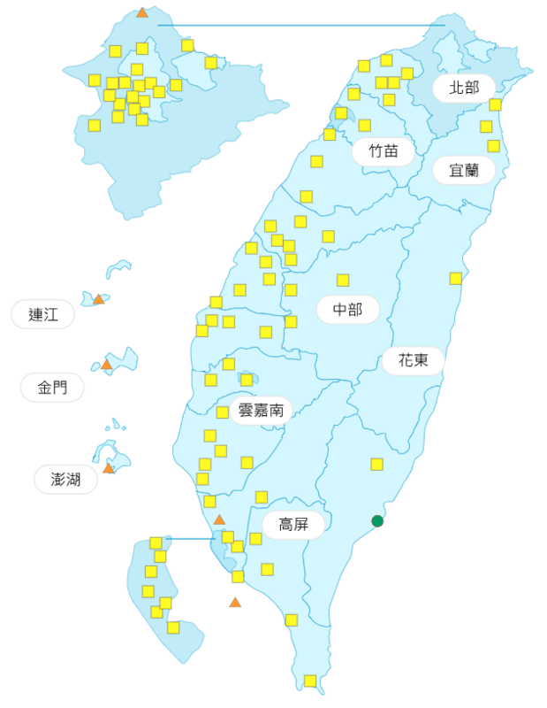 環境部公布各地空氣品質概況。 圖：環境部提供