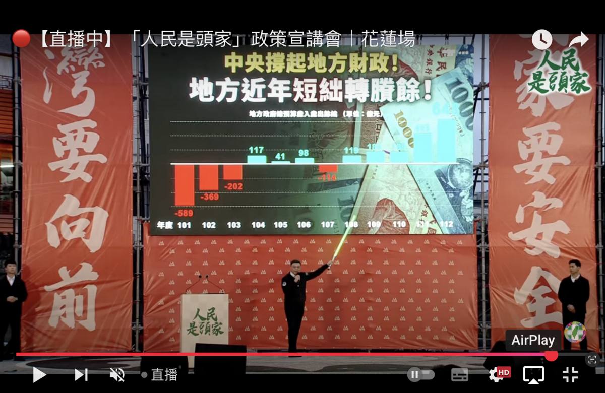 行政院長卓榮泰花蓮宣講要排除花蓮發展障礙 圖：翻拍自民進黨YouTube