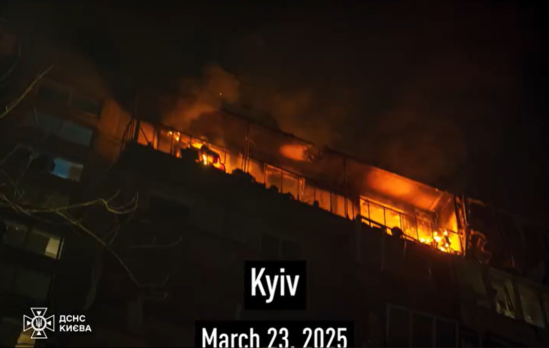 俄羅斯22日再度以無人機對烏克蘭首都基輔（Kyiv）等各大城市發動襲擊。 圖：翻攝澤連斯基X（前推特）