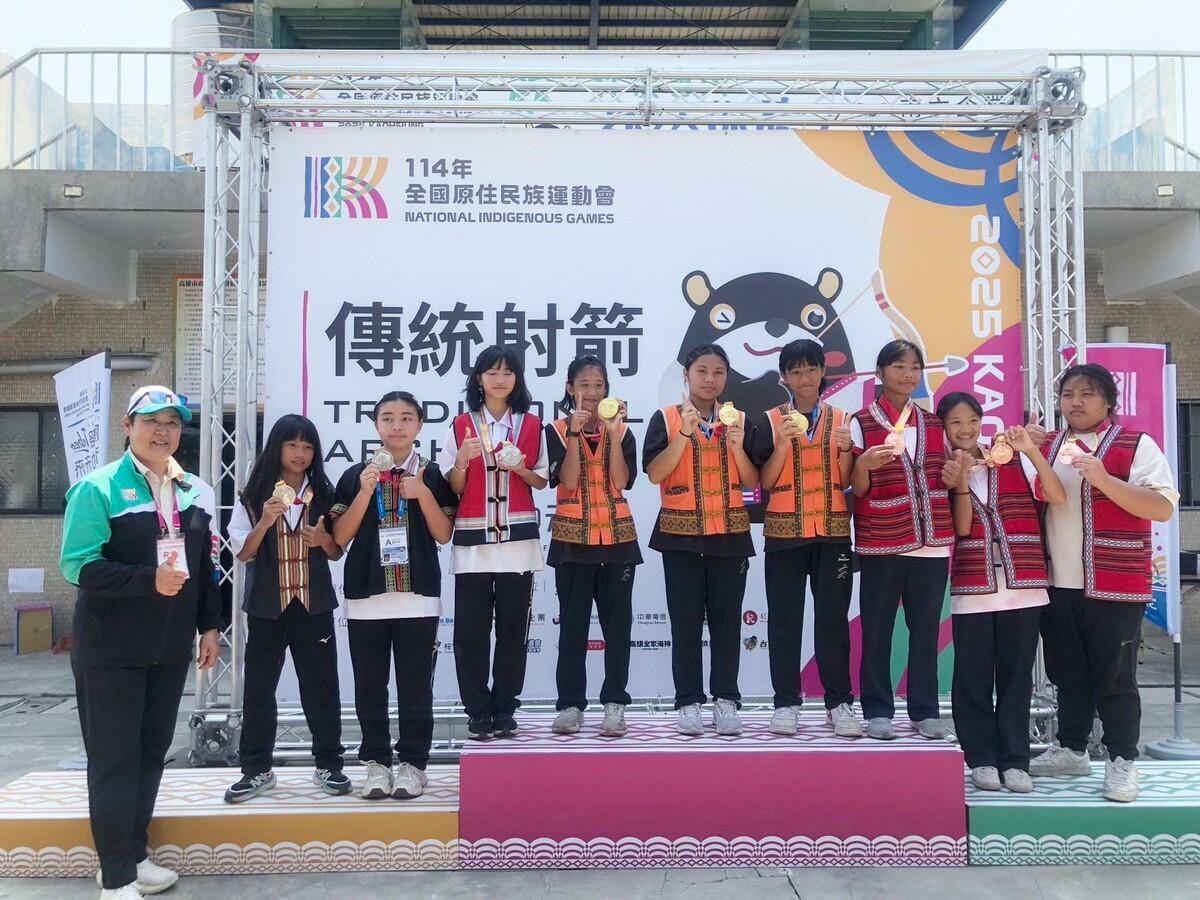 高市在最後一天的傳統射箭項目，拿下少年女子組團體對抗賽冠軍。 圖：高雄市運發局/提供