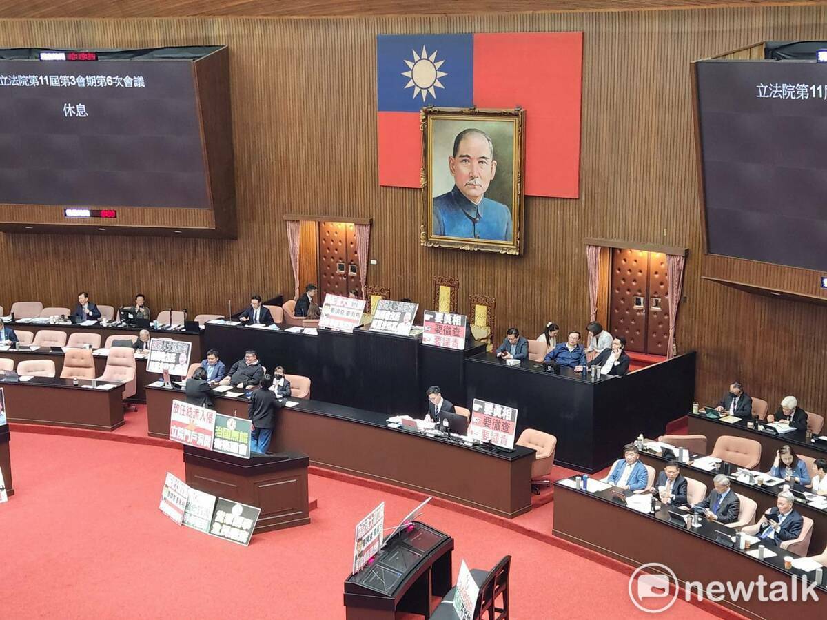 立法院會上午再度受到杯葛，使得會議無法進行。 圖：黃建豪/攝