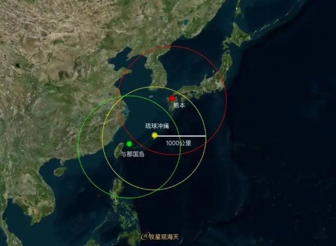 日本計劃於 2025 年底在九州島部署 12 式改進型反艦導彈，其射程遠達 1,000 公里，可直接覆蓋北京、東部沿海和台灣地區'。 圖 : 翻攝自軍武大V